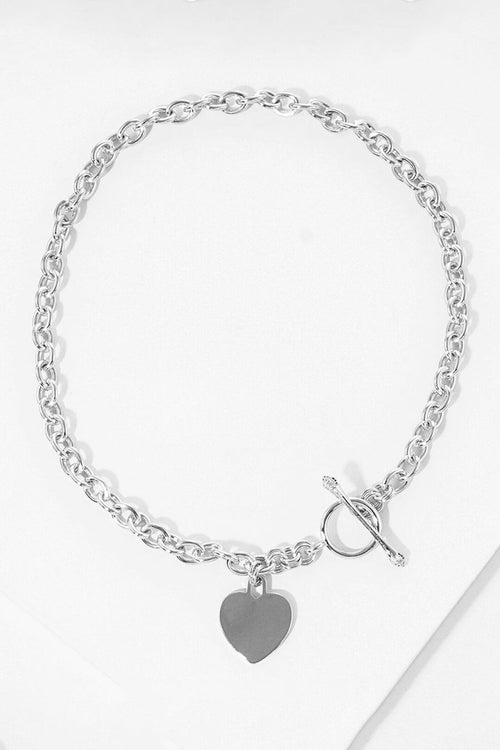 SYLVIA - Silver Heart Lock Necklace