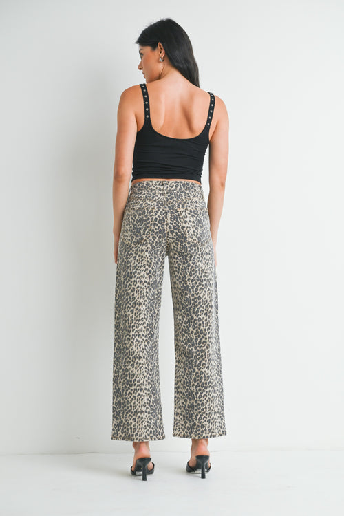 BLAIRE - JBD DENIM | Leopard High Rise Vintage Strait Leg Jeans