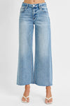 PAM- RISEN DENIM | Mid Rise Crop Wide Raw Cut Jeans