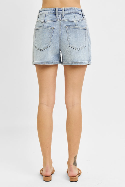 GRACIE -RISEN DENIM | HIGH RISE WESTERN STYLE SHORTS