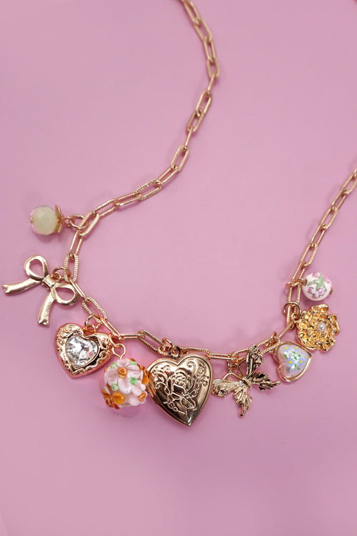 LAURA - Heart Locket Cham Necklace