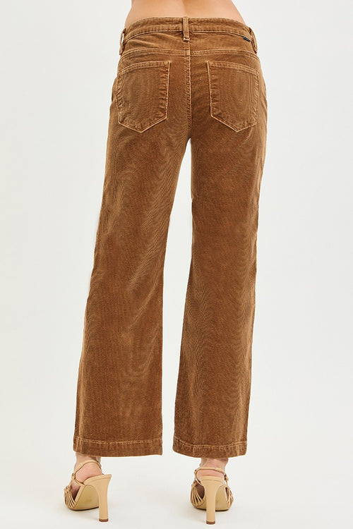 TEDDY - RISEN DENIM | TUMMY CONTROL MID RISE ANKLE CORDUROY JEANS
