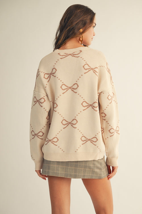 BRENNA - Ribbon Print Sweater