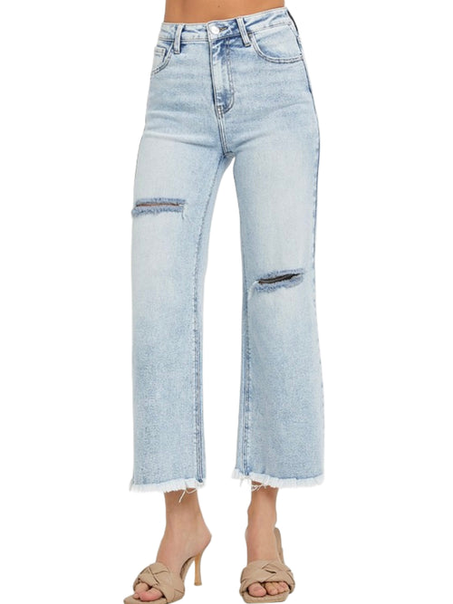 LULU Crop Wide Leg Jeans