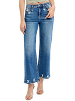 LENA High Rise Crop Wide Jeans