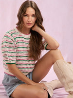 JESS Short Puff Sleeve Sweater Top