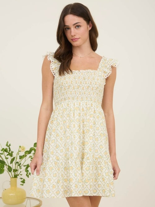 TRELLIS Mini Dress (yellow)