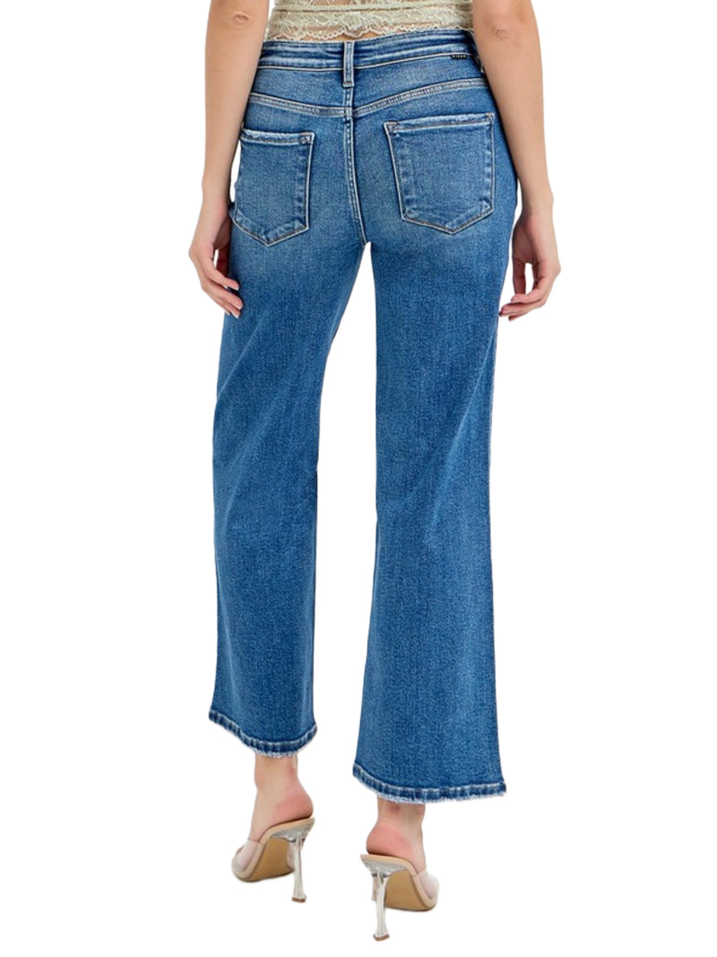 LENA High Rise Crop Wide Jeans