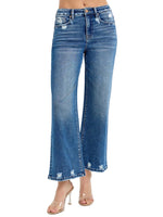 LENA High Rise Crop Wide Jeans