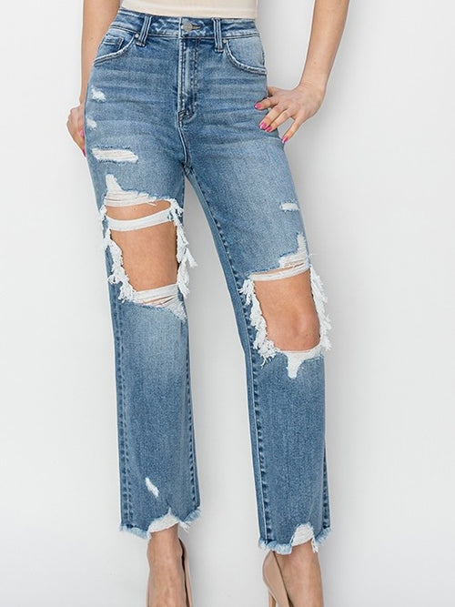 LENNY - HIGH RISE CROP STRAIGHT JEANS