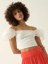 TYRA Puff Sleeve Crop Top