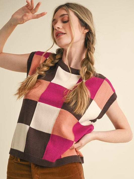 COLBIE Checkered Sweater Vest