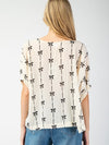 BELLE Bow Print Short Sleeve Top