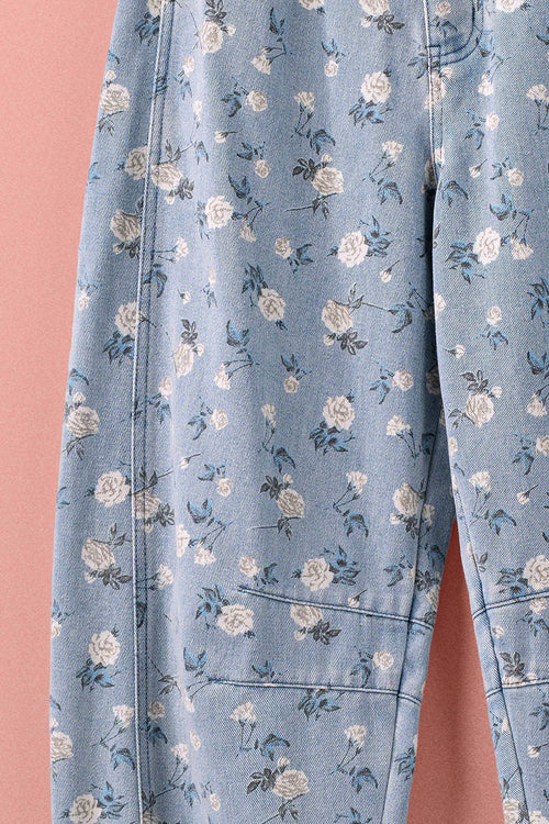 LILITH - Boho Barrel Floral Jeans