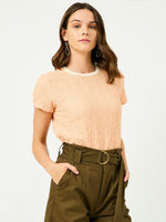 HANNAH Textured Crop Tee