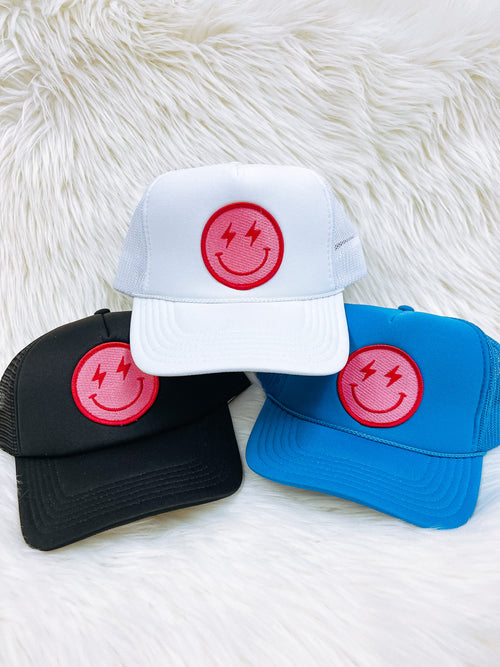 Lightning Smiley Trucker Hat